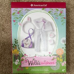 American Girl Wellie Wishers Llamacorn Set with White and Purple